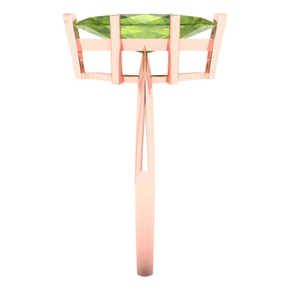 2.5 cttw Natural Peridot Solitaire  Engagement Ring - Solid Gold (Marquise Cut ,13x6.5mm)