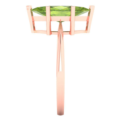 2.5 cttw Natural Peridot Solitaire  Engagement Ring - Solid Gold (Marquise Cut ,13x6.5mm)