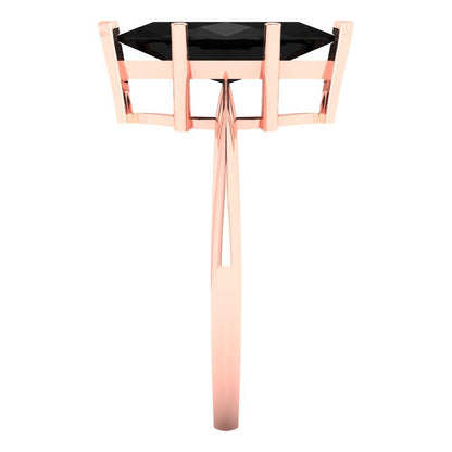 2.5 cttw Natural Onyx Solitaire  Engagement Ring - Solid Gold (Marquise Cut ,13x6.5mm)