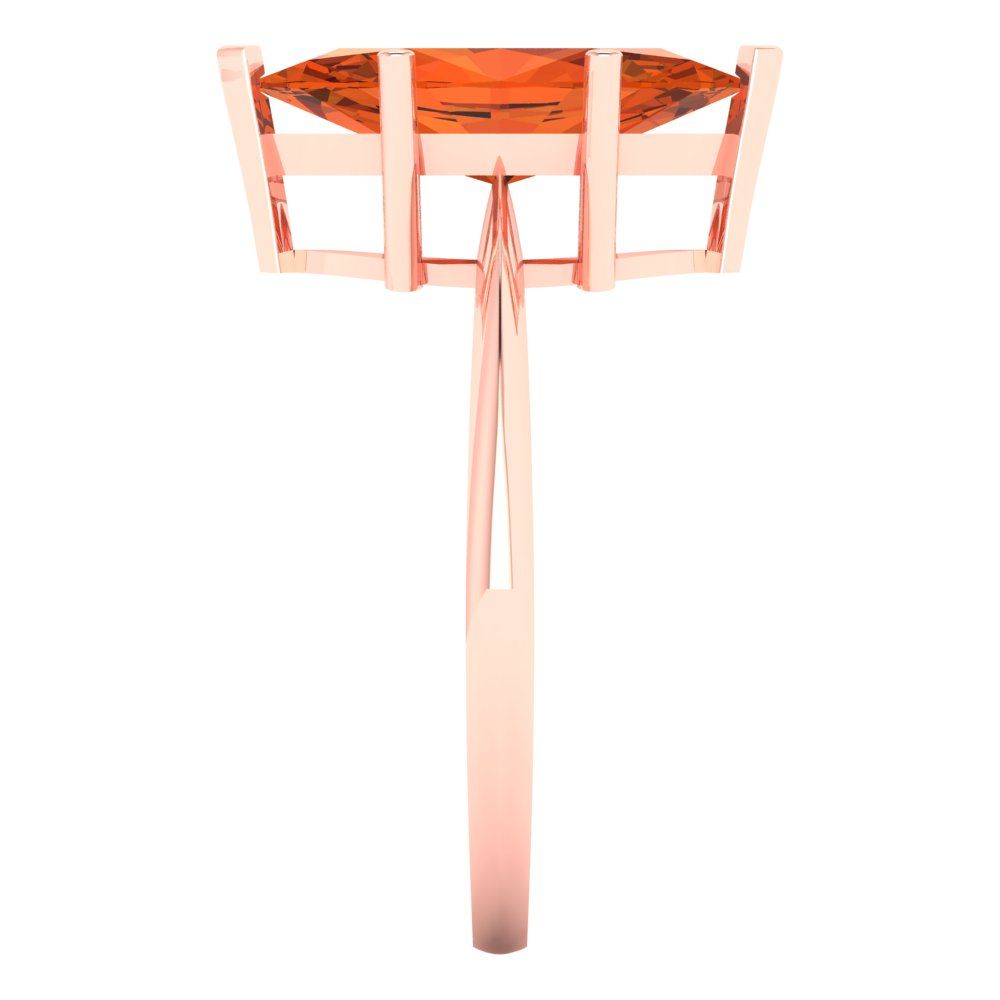 2.5 cttw Zirconia Simulated Red Diamond Solitaire  Engagement Ring - Solid Gold (VVS1, Marquise Cut ,13x6.5mm)