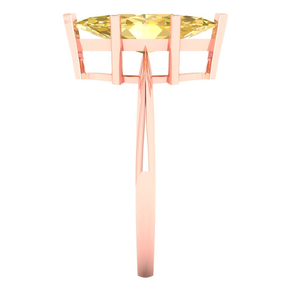 2.5 cttw Zirconia Simulated Yellow Diamond Solitaire  Engagement Ring - Solid Gold (VVS1, Marquise Cut ,13x6.5mm)