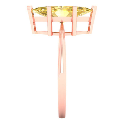 2.5 cttw Zirconia Simulated Yellow Diamond Solitaire  Engagement Ring - Solid Gold (VVS1, Marquise Cut ,13x6.5mm)