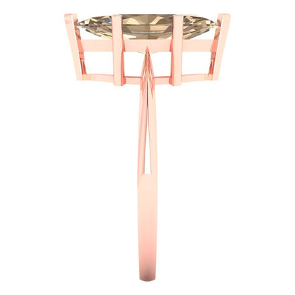 2.5 cttw Yellow Moissanite Solitaire  Engagement Ring - Solid Gold (Marquise Cut ,13x6.5mm)