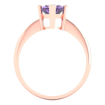 2.5 cttw Simulated Alexandrite Solitaire  Engagement Ring - Solid Gold (Marquise Cut ,13x6.5mm)