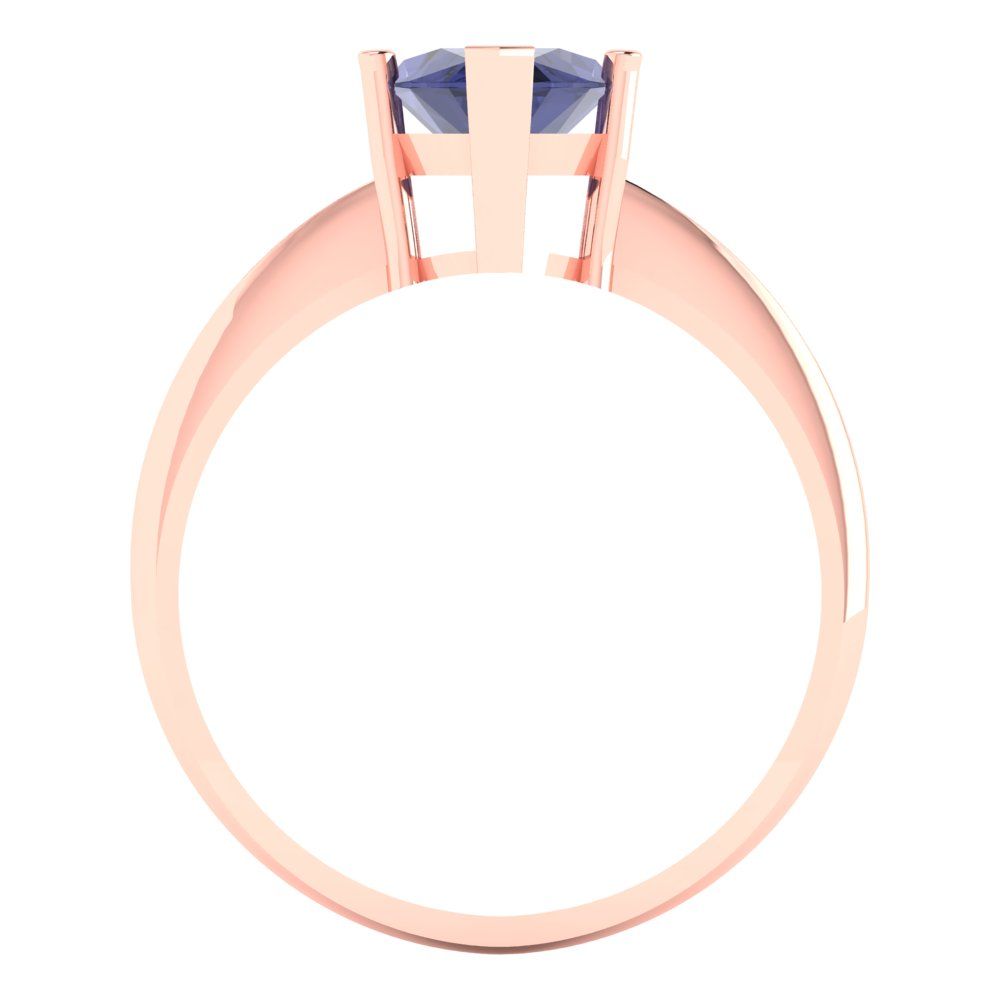 2.5 cttw Simulated Tanzanite Solitaire  Engagement Ring - Solid Gold (Marquise Cut ,13x6.5mm)