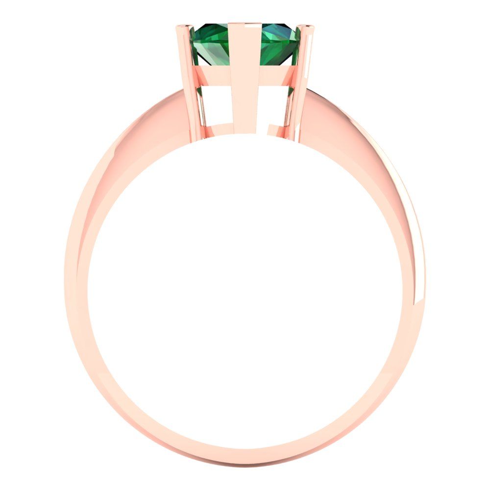 2.5 cttw Simulated Emerald Solitaire  Engagement Ring - Solid Gold (Marquise Cut ,13x6.5mm)