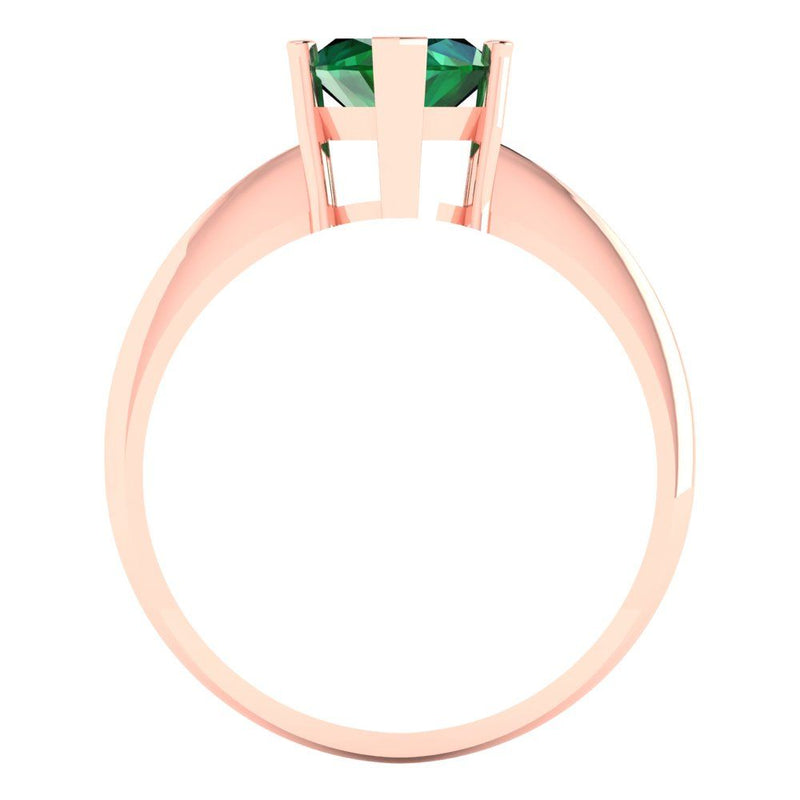 2.5 ct Brilliant Marquise Cut Simulated Emerald Stone Rose Gold Solitaire Ring