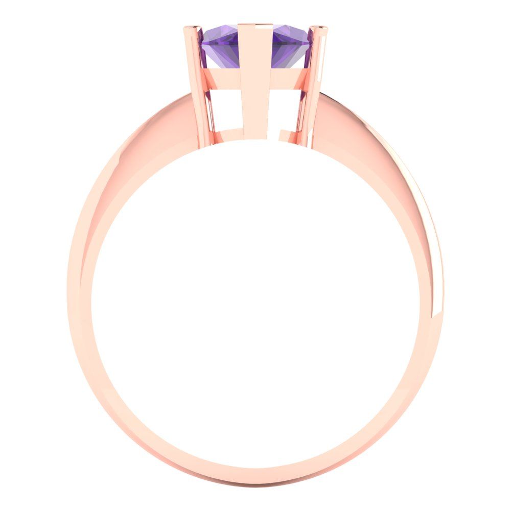 2.5 cttw Natural Amethyst Solitaire  Engagement Ring - Solid Gold (Marquise Cut ,13x6.5mm)