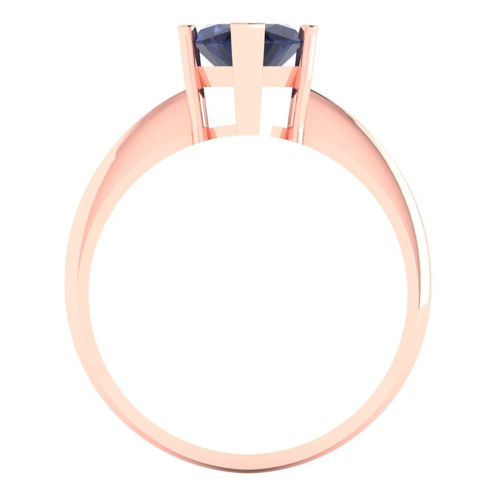 2.5 cttw Simulated Blue Sapphire Solitaire  Engagement Ring - Solid Gold (Marquise Cut ,13x6.5mm)