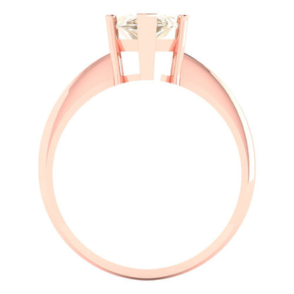 2.5 cttw Natural Morganite Solitaire  Engagement Ring - Solid Gold (Marquise Cut ,13x6.5mm)