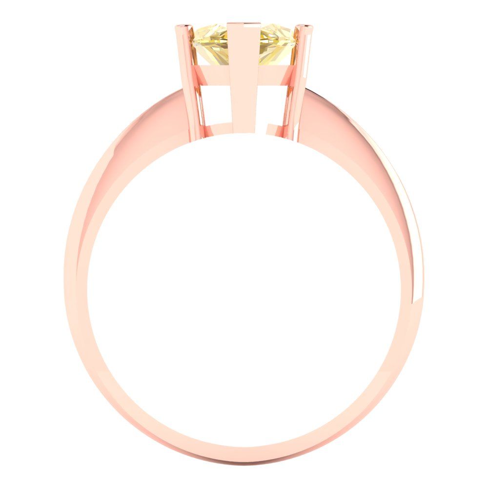 2.5 cttw Zirconia Simulated Yellow Diamond Solitaire  Engagement Ring - Solid Gold (VVS1, Marquise Cut ,13x6.5mm)