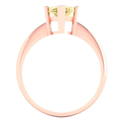 2.5 cttw Zirconia Simulated Yellow Diamond Solitaire  Engagement Ring - Solid Gold (VVS1, Marquise Cut ,13x6.5mm)