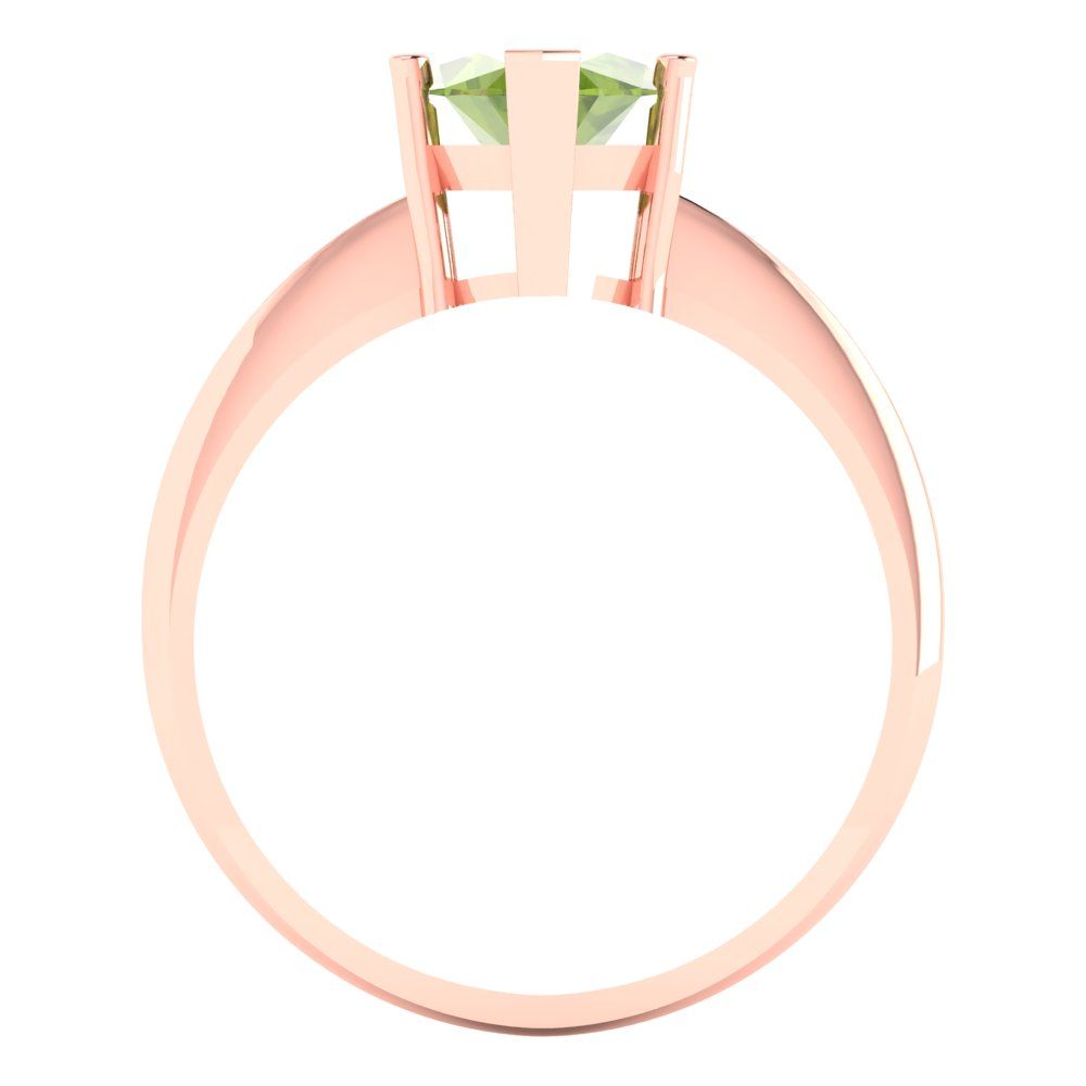 2.5 cttw Natural Peridot Solitaire  Engagement Ring - Solid Gold (Marquise Cut ,13x6.5mm)