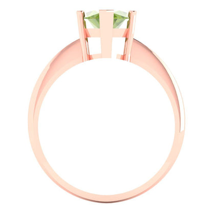 2.5 cttw Natural Peridot Solitaire  Engagement Ring - Solid Gold (Marquise Cut ,13x6.5mm)