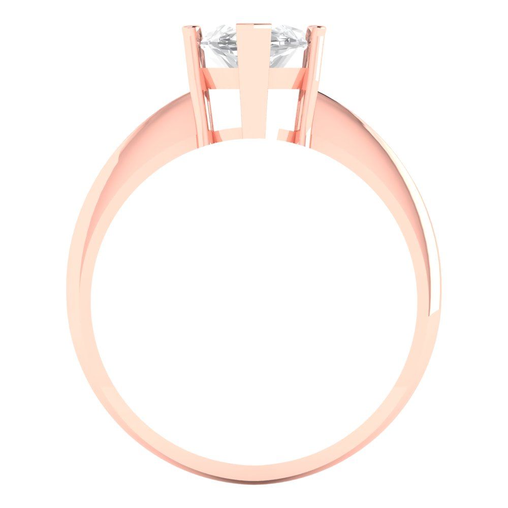 2.5 cttw Certified Moissanite Solitaire  Engagement Ring - Solid Gold (VVS1, D-F,Marquise Cut ,13x6.5mm)