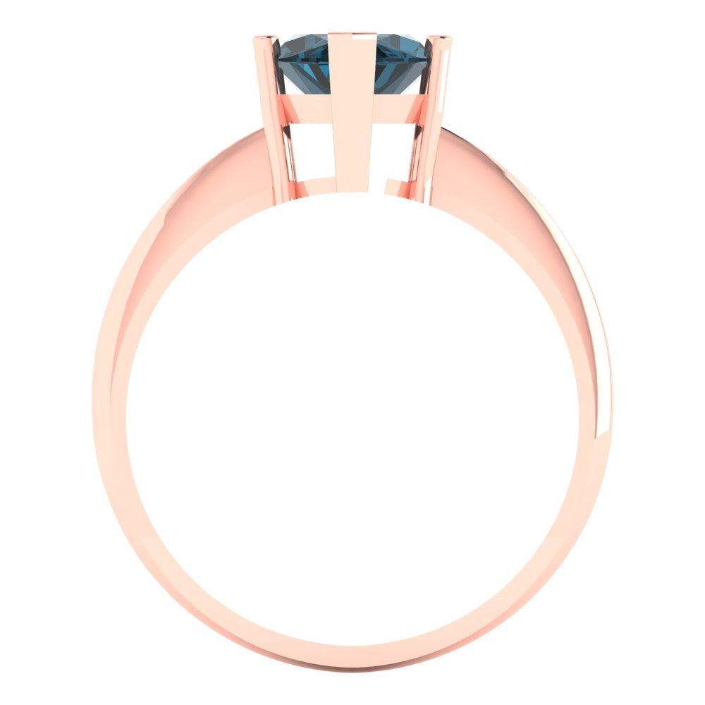 2.5 cttw Natural London Blue Topaz Solitaire  Engagement Ring - Solid Gold (Marquise Cut ,13x6.5mm)