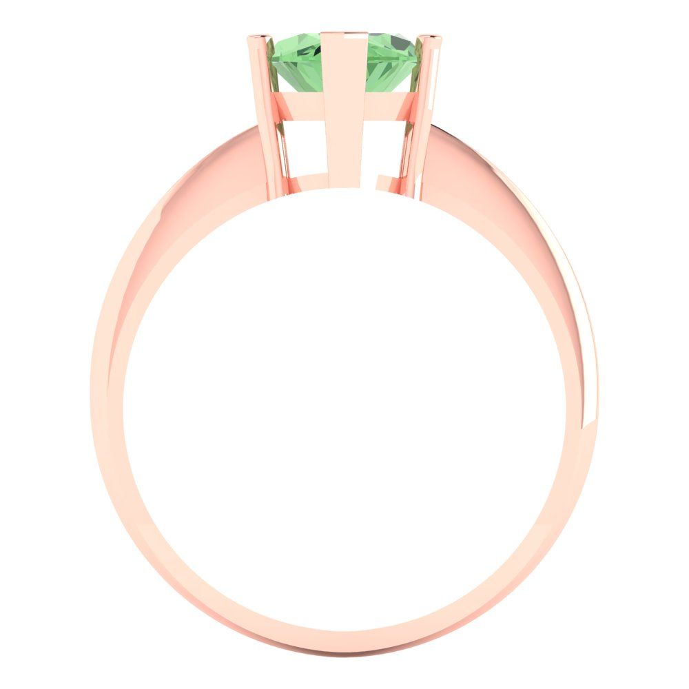 2.5 cttw Zirconia Simulated Green Diamond Solitaire  Engagement Ring - Solid Gold (VVS1, Marquise Cut ,13x6.5mm)