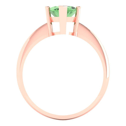 2.5 cttw Zirconia Simulated Green Diamond Solitaire  Engagement Ring - Solid Gold (VVS1, Marquise Cut ,13x6.5mm)