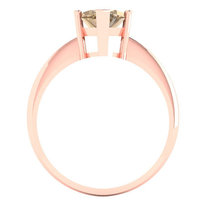 2.5 cttw Zirconia Simulated Champagne Diamond Solitaire  Engagement Ring - Solid Gold (VVS1, Marquise Cut ,13x6.5mm)