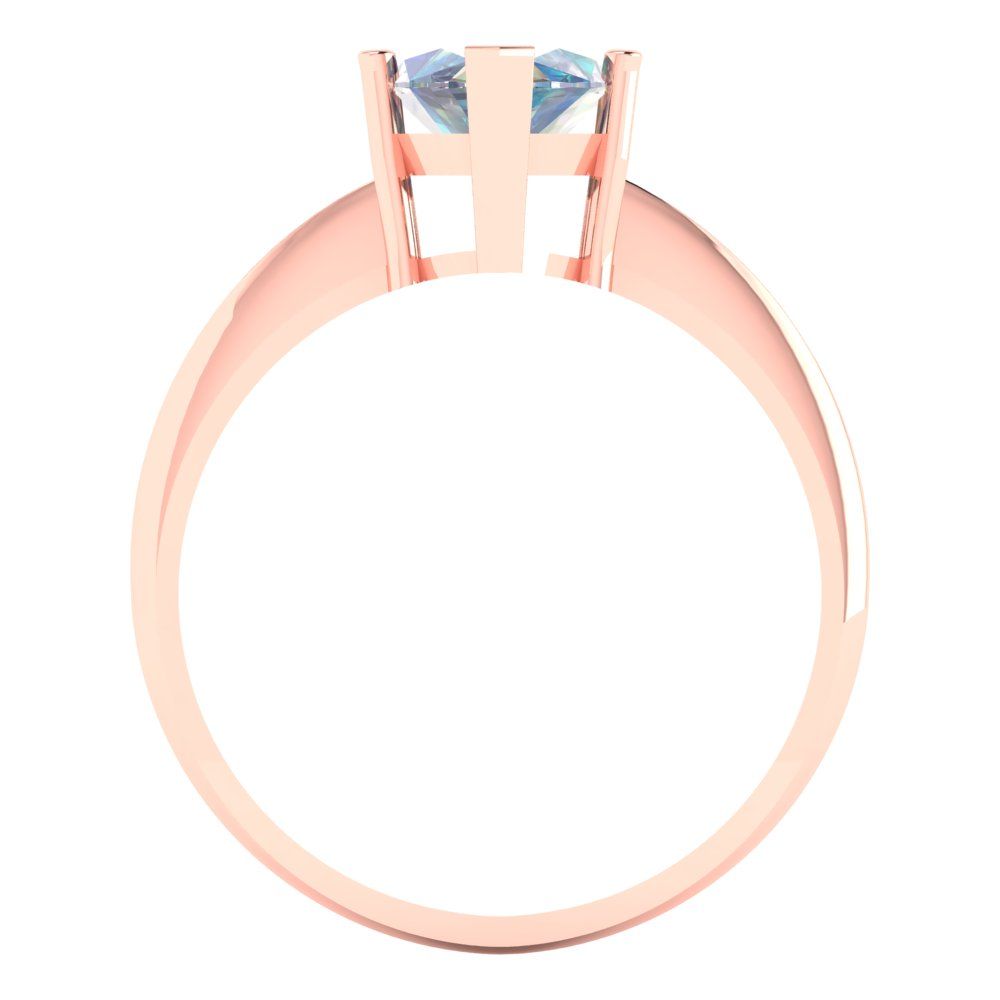 2.5 cttw Blue Moissanite Solitaire  Engagement Ring - Solid Gold (Marquise Cut ,13x6.5mm)