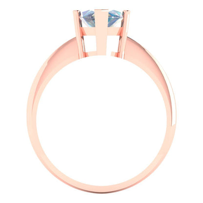 2.5 cttw Blue Moissanite Solitaire  Engagement Ring - Solid Gold (Marquise Cut ,13x6.5mm)