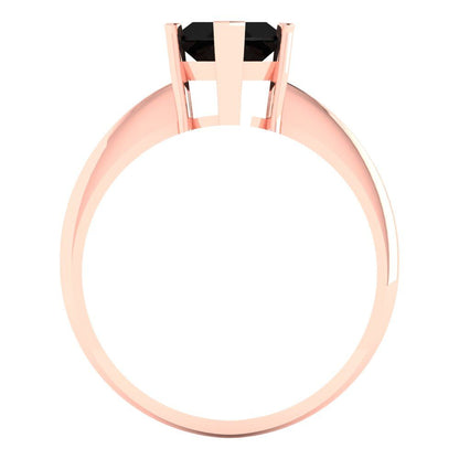 2.5 cttw Natural Onyx Solitaire  Engagement Ring - Solid Gold (Marquise Cut ,13x6.5mm)