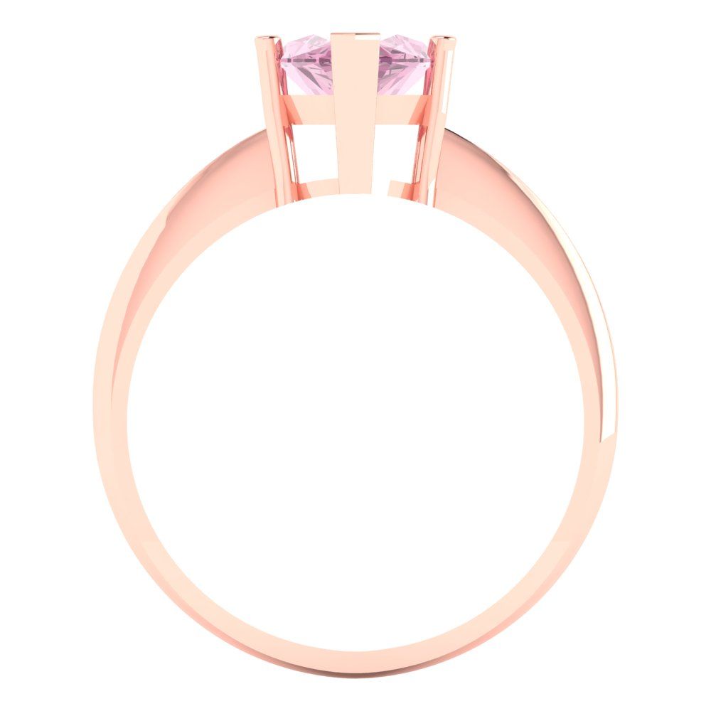 2.5 cttw Zirconia Simulated Pink Diamond Solitaire  Engagement Ring - Solid Gold (VVS1, Marquise Cut ,13x6.5mm)