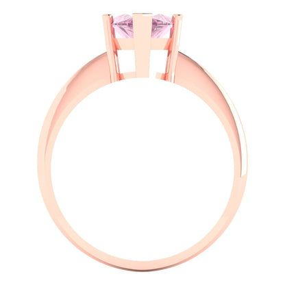 2.5 cttw Zirconia Simulated Pink Diamond Solitaire  Engagement Ring - Solid Gold (VVS1, Marquise Cut ,13x6.5mm)
