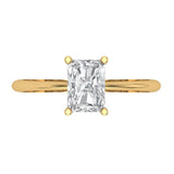 1.0 ct Brilliant Radiant Cut Natural Diamond Stone Clarity SI1-2 Color G-H Yellow Gold Solitaire Ring