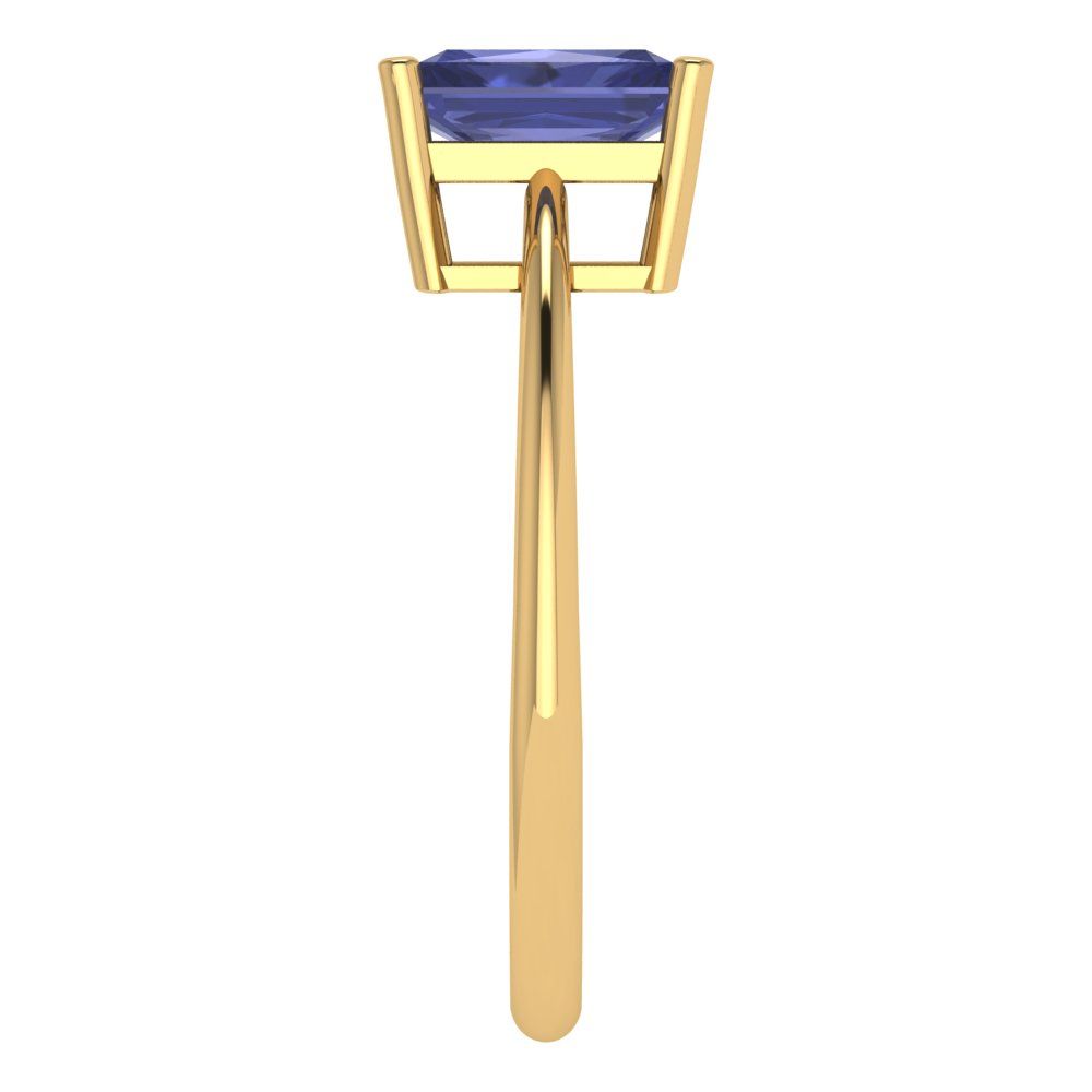 1 cttw Simulated Tanzanite Solitaire  Engagement Ring - Solid Gold (Radiant Cut,7x5mm)