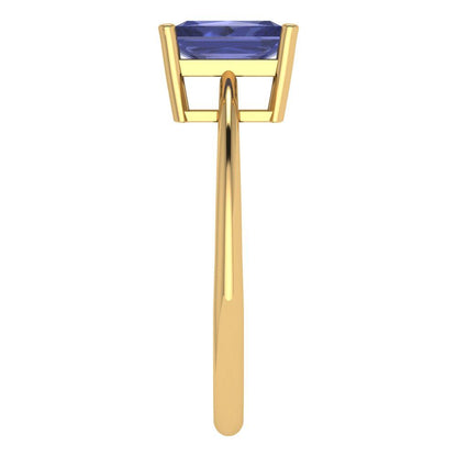 1 cttw Simulated Tanzanite Solitaire  Engagement Ring - Solid Gold (Radiant Cut,7x5mm)