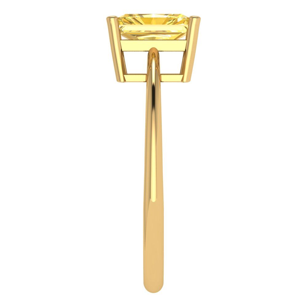 1 cttw Natural Citrine Solitaire  Engagement Ring - Solid Gold (Radiant Cut,7x5mm)