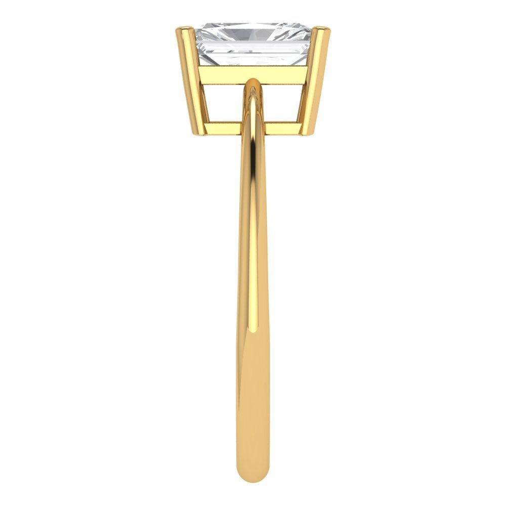 1 cttw Zirconia Simulated Diamond Solitaire  Engagement Ring - Solid Gold (VVS1, Radiant Cut,7x5mm)