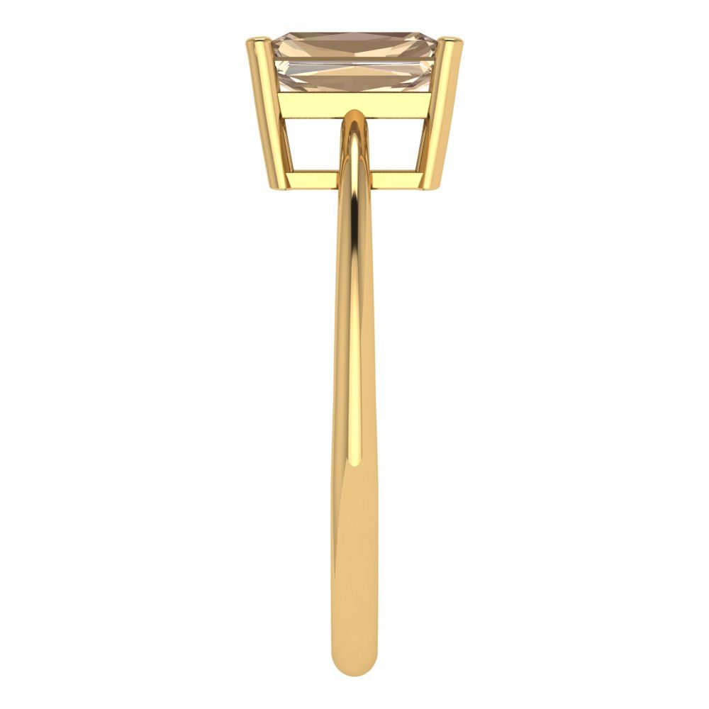 1 cttw Yellow Moissanite Solitaire  Engagement Ring - Solid Gold (Radiant Cut,7x5mm)