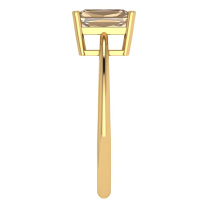 1 cttw Yellow Moissanite Solitaire  Engagement Ring - Solid Gold (Radiant Cut,7x5mm)