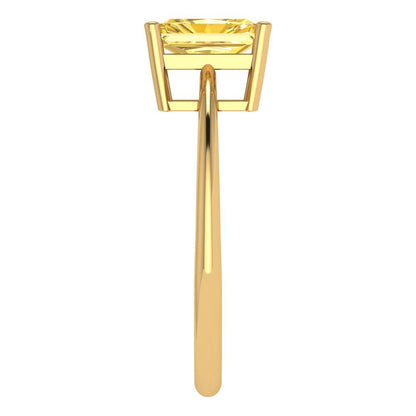 1 cttw Zirconia Simulated Yellow Diamond Solitaire  Engagement Ring - Solid Gold (VVS1, Radiant Cut,7x5mm)