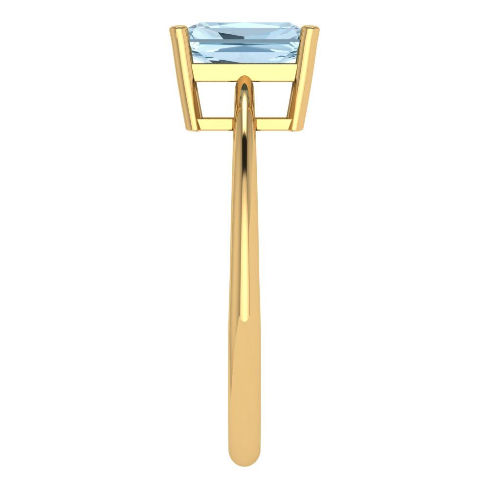 1 cttw Natural Swiss Blue Topaz Solitaire  Engagement Ring - Solid Gold (Radiant Cut,7x5mm)