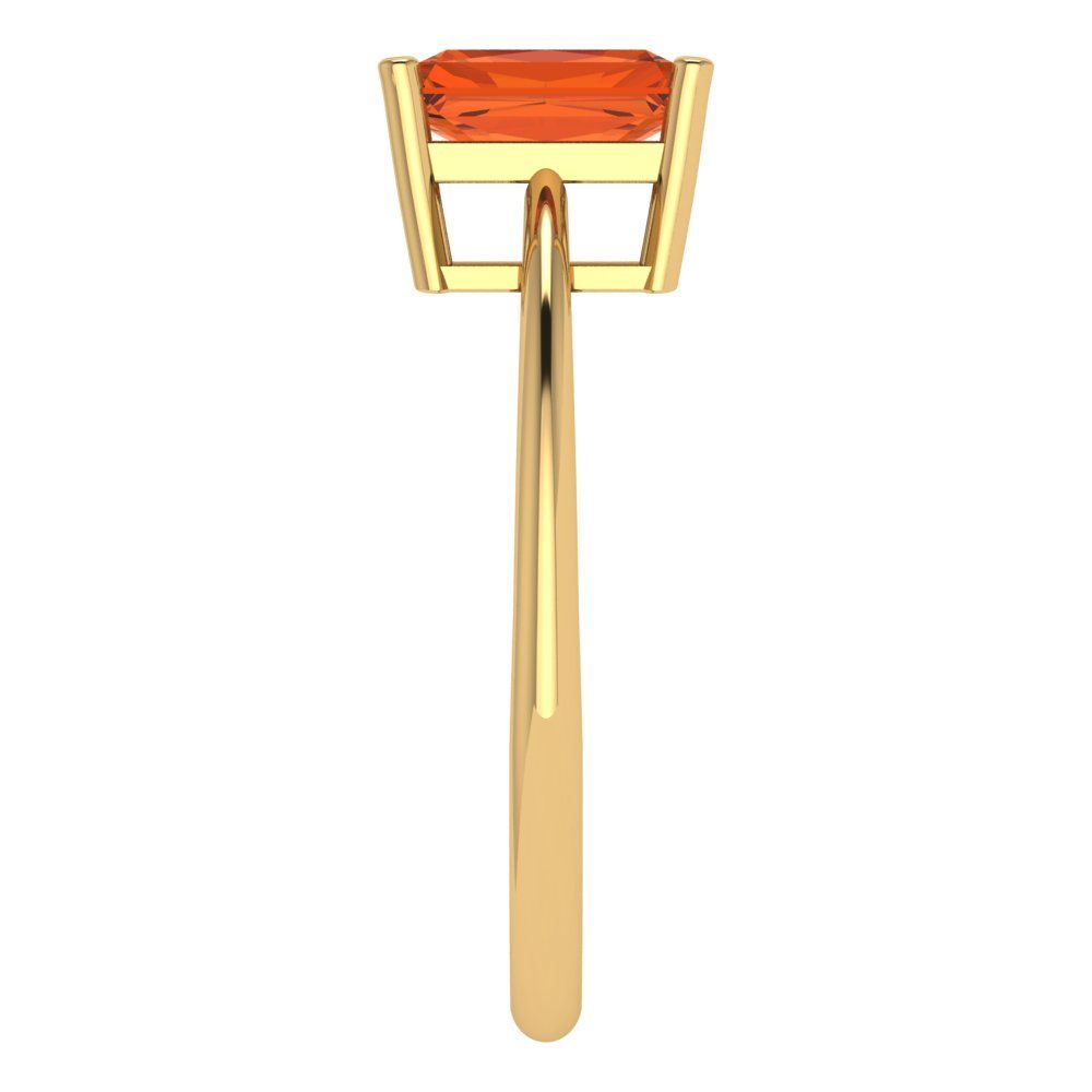 1 cttw Zirconia Simulated Red Diamond Solitaire  Engagement Ring - Solid Gold (VVS1, Radiant Cut,7x5mm)