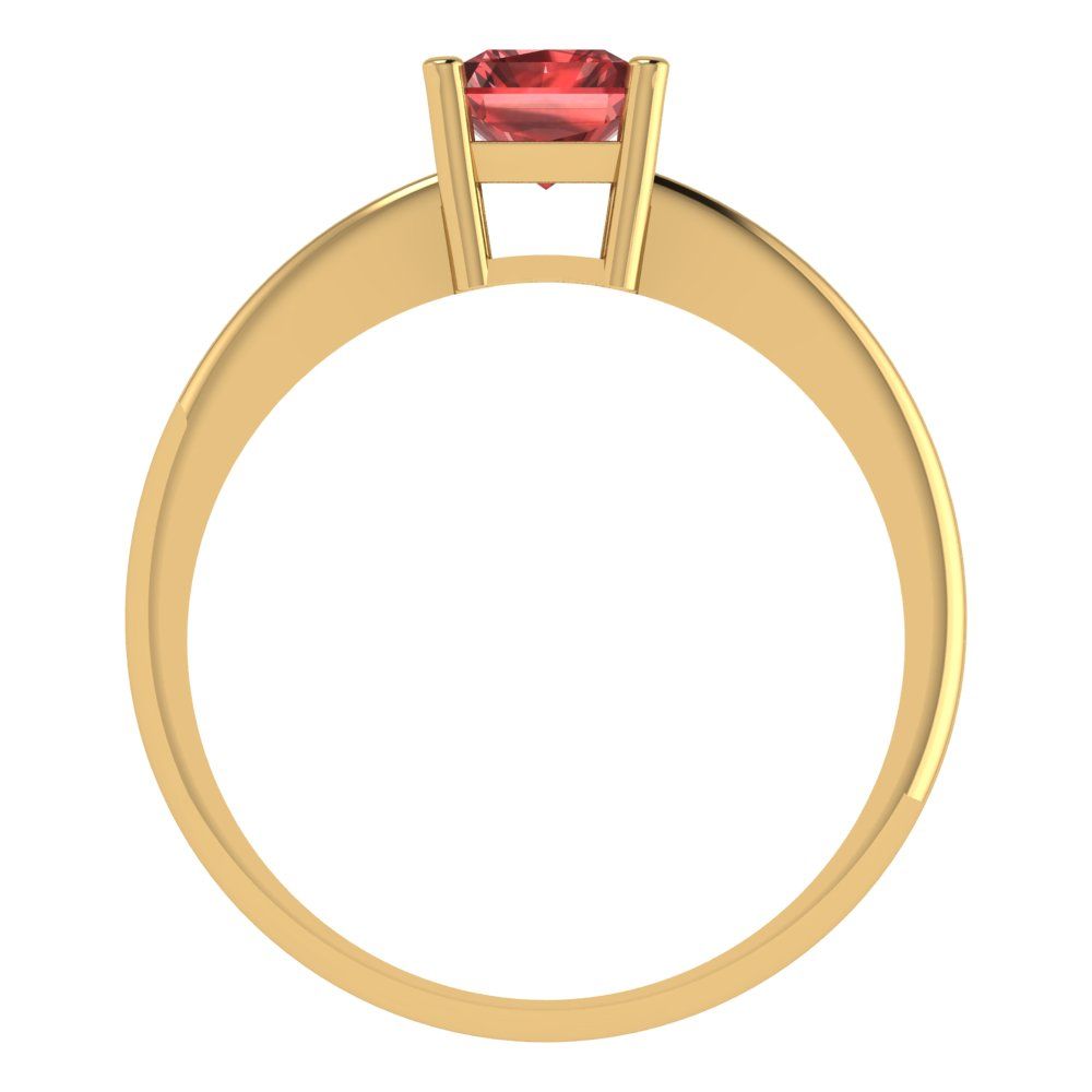 1 cttw Natural Garnet Solitaire  Engagement Ring - Solid Gold (Radiant Cut,7x5mm)