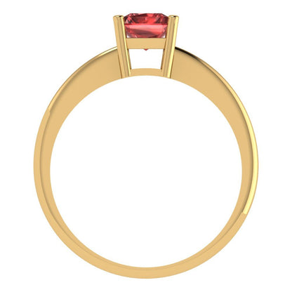 1 cttw Natural Garnet Solitaire  Engagement Ring - Solid Gold (Radiant Cut,7x5mm)