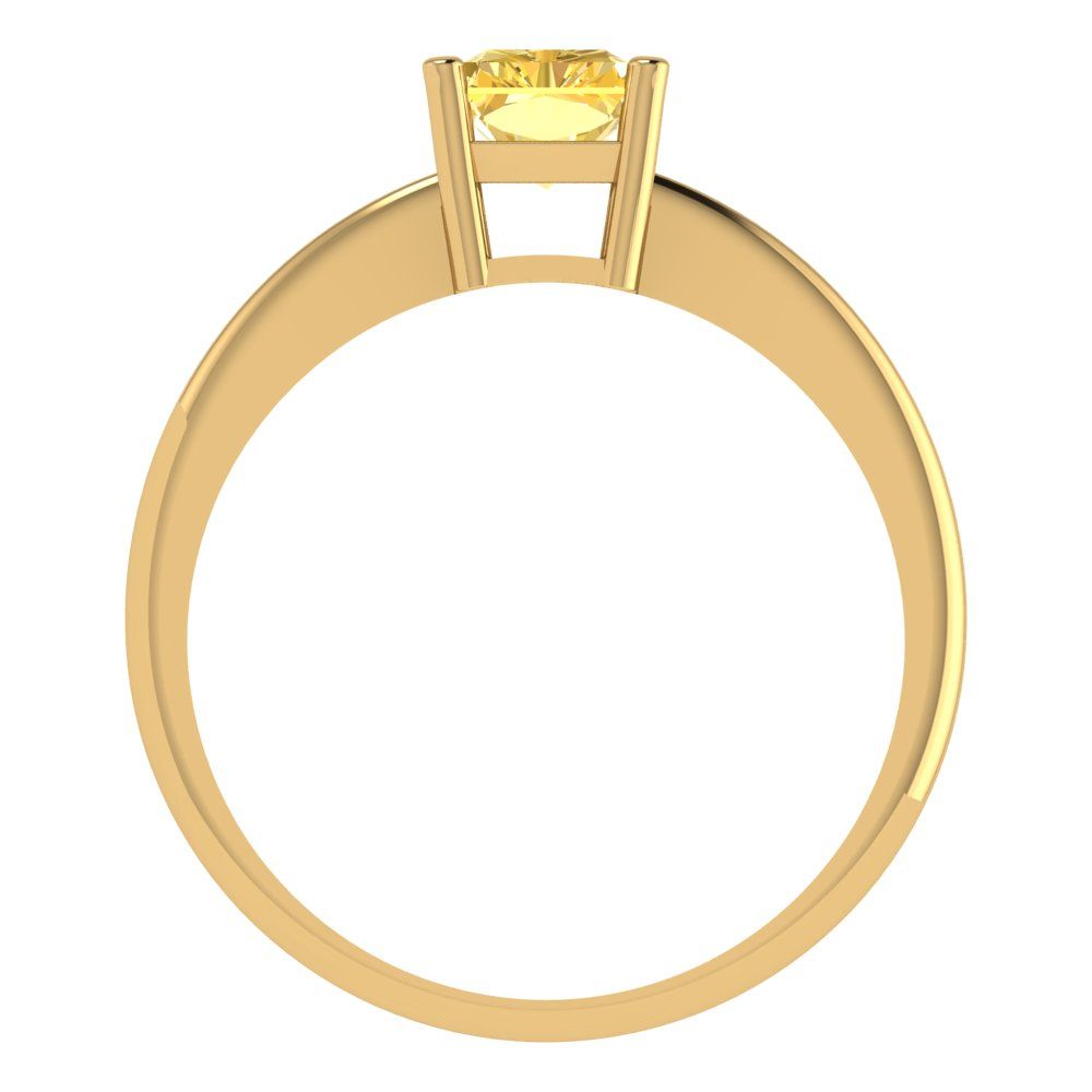 1 cttw Natural Citrine Solitaire  Engagement Ring - Solid Gold (Radiant Cut,7x5mm)