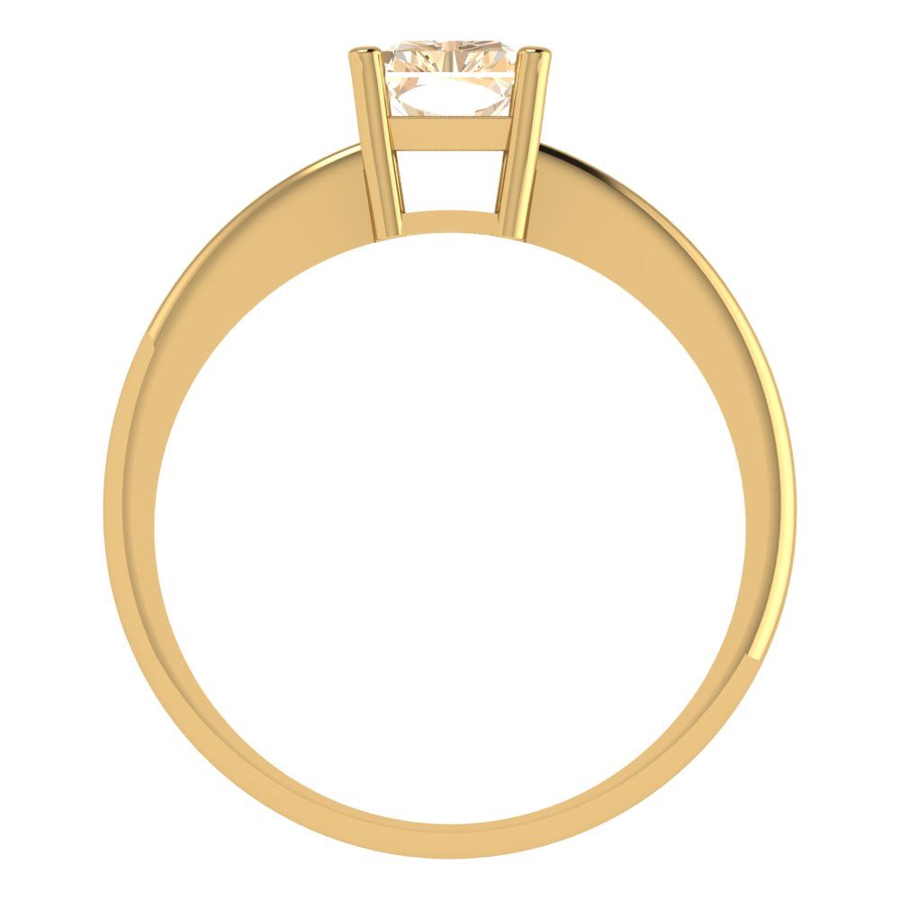 1 cttw Natural Morganite Solitaire  Engagement Ring - Solid Gold (Radiant Cut,7x5mm)