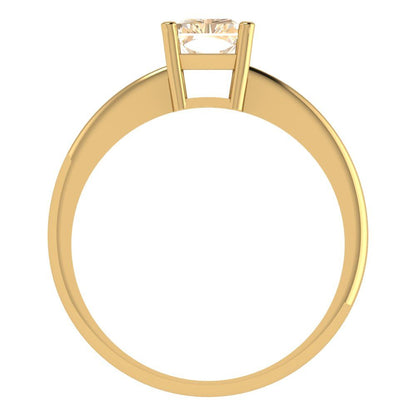 1 cttw Natural Morganite Solitaire  Engagement Ring - Solid Gold (Radiant Cut,7x5mm)