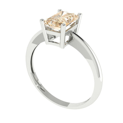 1 cttw Natural Morganite Solitaire  Engagement Ring - Solid Gold (Radiant Cut,7x5mm)