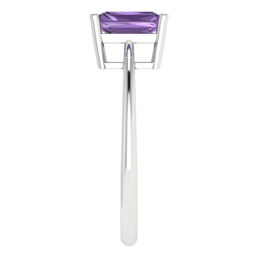 1 cttw Simulated Alexandrite Solitaire  Engagement Ring - Solid Gold (Radiant Cut,7x5mm)