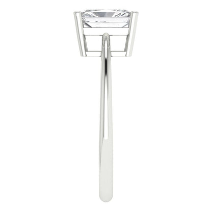 1 cttw White Sapphire Solitaire  Engagement Ring - Solid Gold (Radiant Cut,7x5mm)