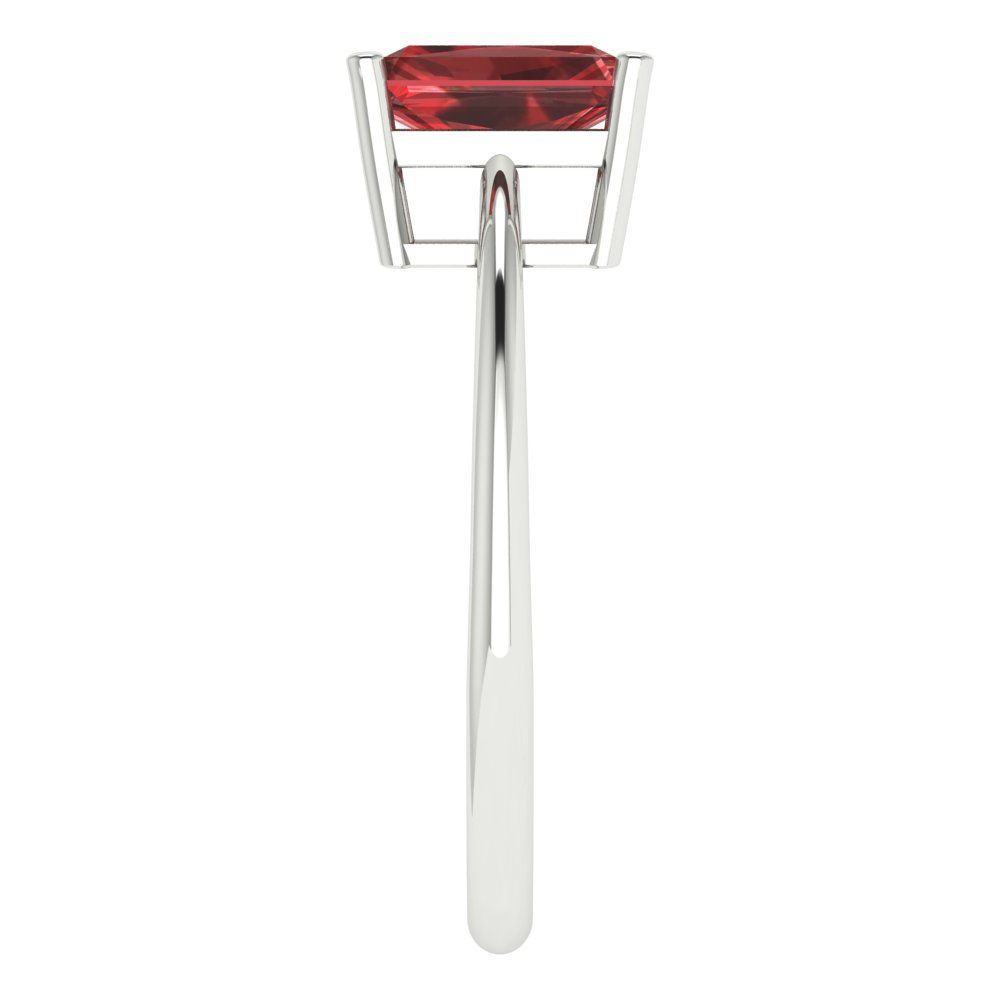 1 cttw Natural Garnet Solitaire  Engagement Ring - Solid Gold (Radiant Cut,7x5mm)