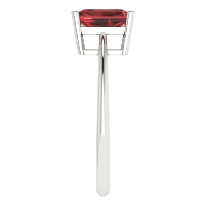 1 cttw Natural Garnet Solitaire  Engagement Ring - Solid Gold (Radiant Cut,7x5mm)