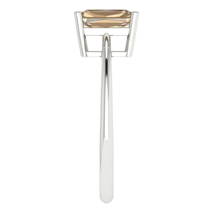 1 cttw Yellow Moissanite Solitaire  Engagement Ring - Solid Gold (Radiant Cut,7x5mm)