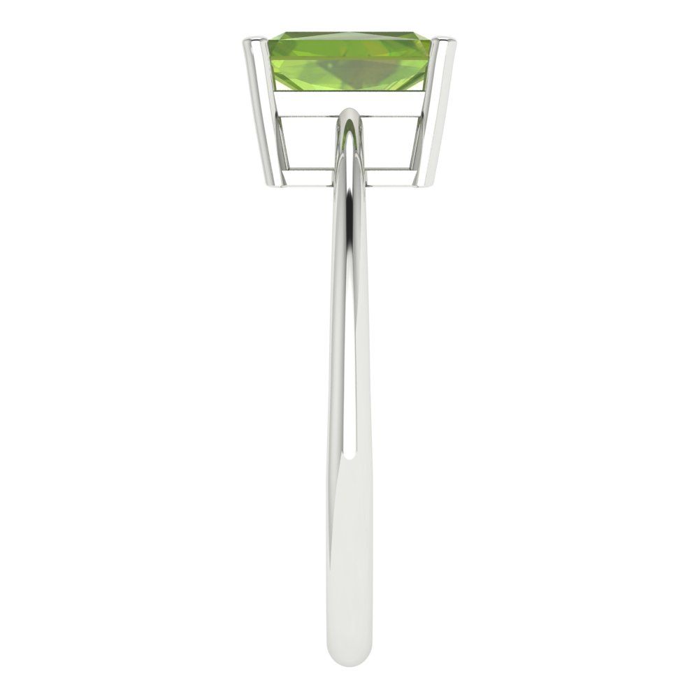 1 cttw Natural Peridot Solitaire  Engagement Ring - Solid Gold (Radiant Cut,7x5mm)